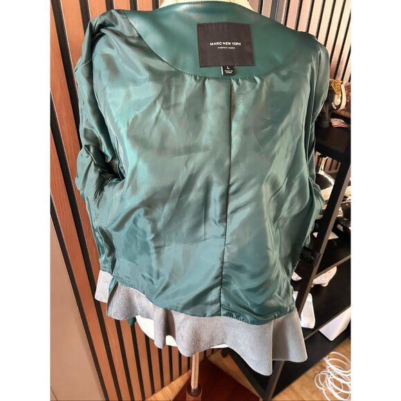 Mark New York green faux leather jacket with pocket size large NWT - Picture 6 of 9